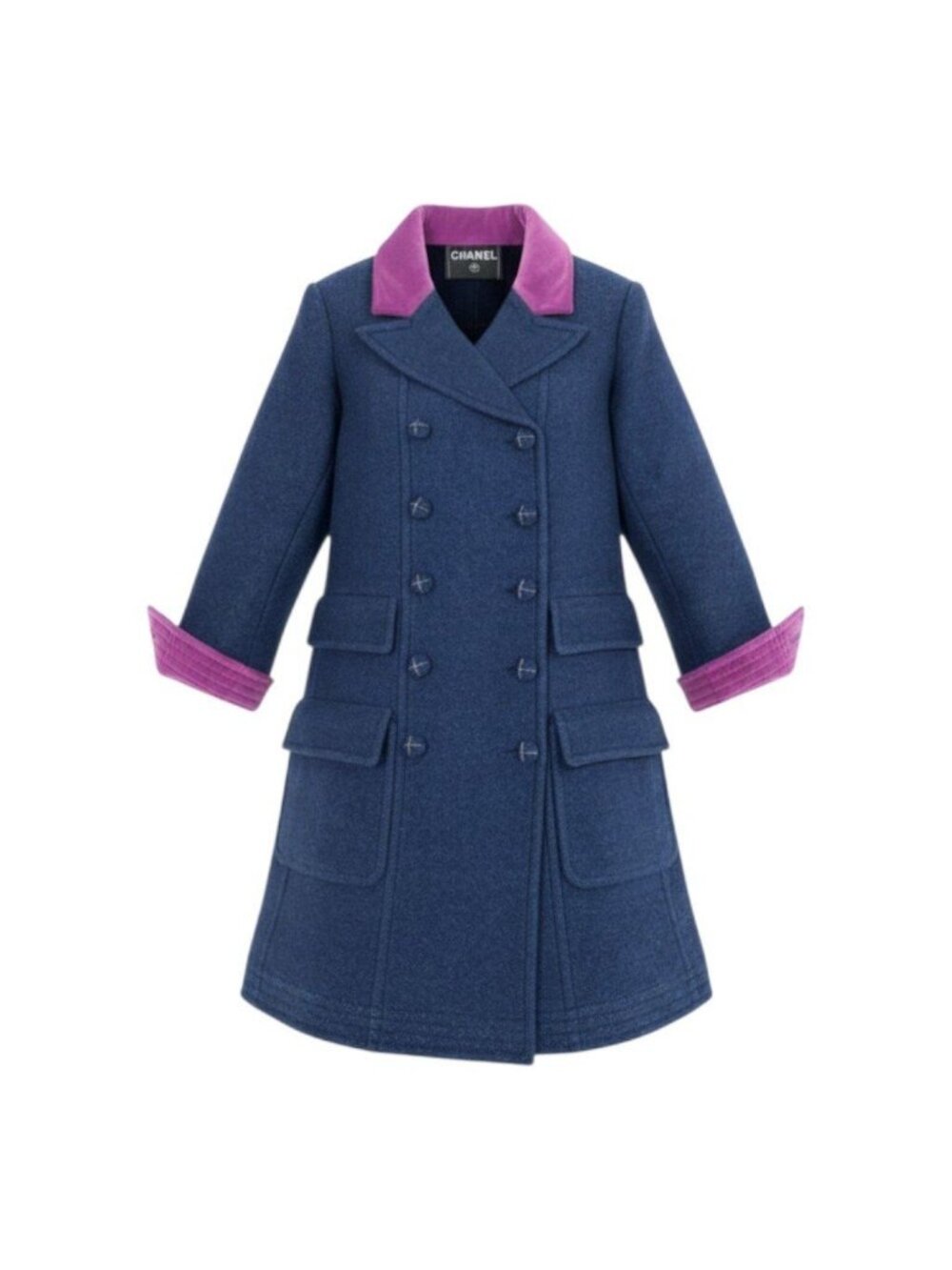 Chanel Cashmere Double Coat Blue From Ready to Wear Show